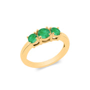 Emerald Gemstone Solid 14k Yellow Gold Ring