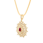 Ruby Gemstone Solid 14k Yellow Gold Pendant