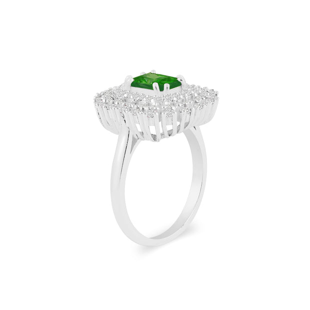 Emerald Gemstone Solid 925 Sterling Silver Ring