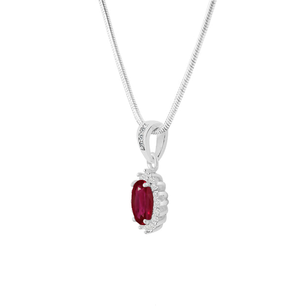 Ruby Gemstone Solid 925 Sterling Silver Pendant