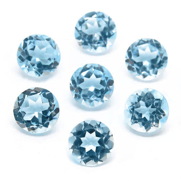 Natural Sky Blue Topaz 7 MM Round Cut Loose Gemstone