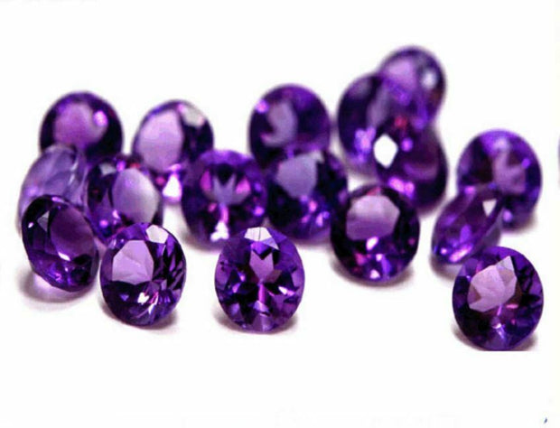 Natural Amethyst 7 MM Round Cut Loose Gemstone