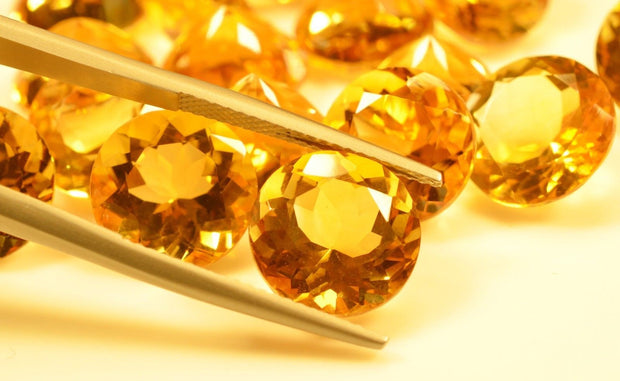 Natural Citrine 7 MM Round Cut Loose Gemstone