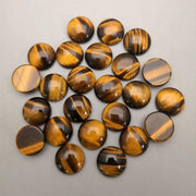 Natural Tiger's Eye 7 MM Round Cabochon Loose Gemstone