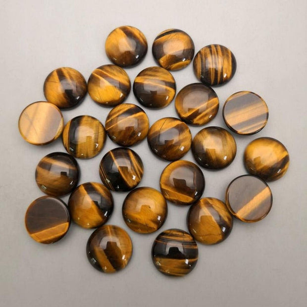 Natural Tiger's Eye 7 MM Round Cabochon Loose Gemstone