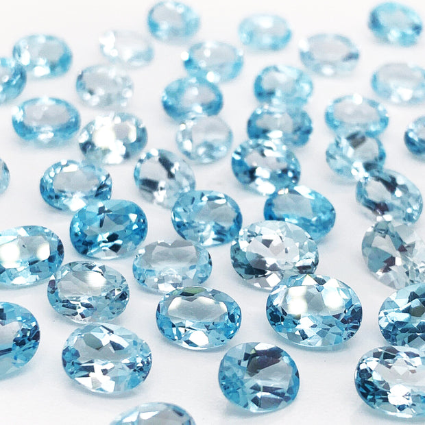 Natural Sky Blue Topaz 7x5 MM Oval Cut Loose Gemstone