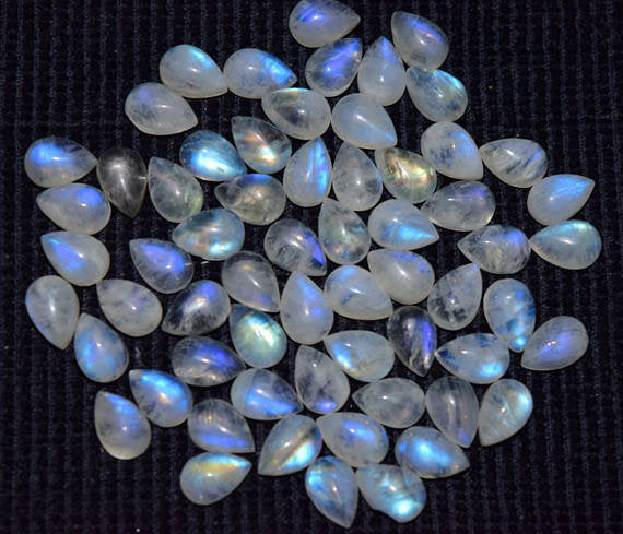 Natural Moonstone 7x5 MM Pear Cabochon Loose Gemstone