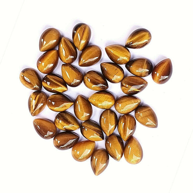 Natural Tiger's Eye 7x5 MM Pear Cabochon Loose Gemstone