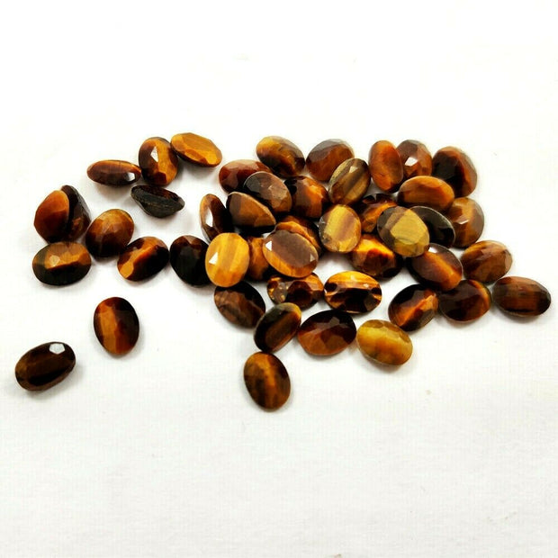 Natural Tiger's Eye 7x5 MM Oval Cut Loose Gemstone