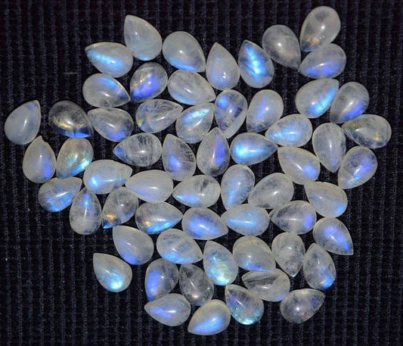 Natural Moonstone 7x5 MM Pear Cabochon Loose Gemstone
