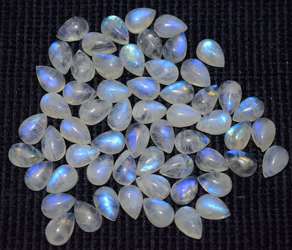Natural Moonstone 7x5 MM Pear Cabochon Loose Gemstone