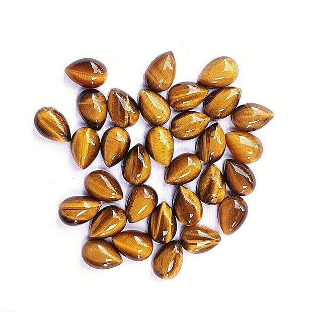 Natural Tiger's Eye 7x5 MM Pear Cabochon Loose Gemstone