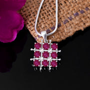 Ruby Gemstone Solid 925 Sterling Silver Pendant