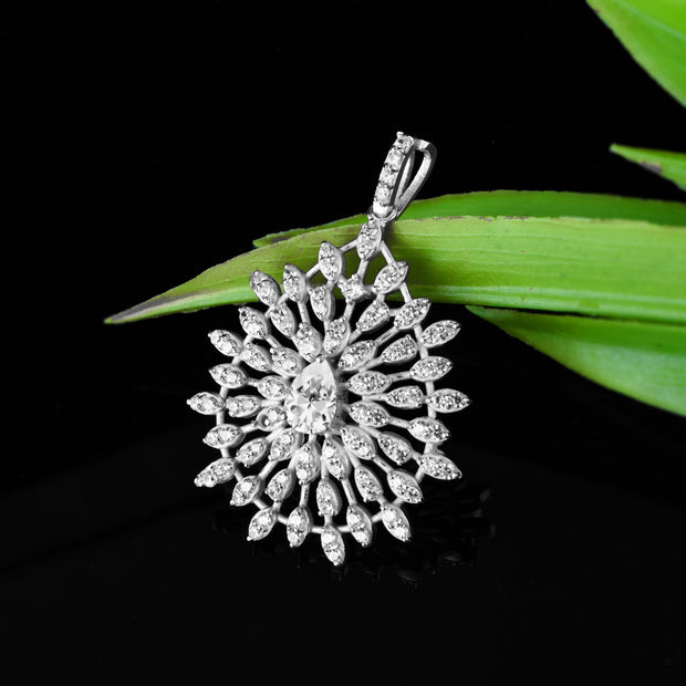White Topaz Gemstone Solid 925 Sterling Silver Pendant