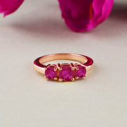 Ruby Gemstone Solid 14k Rose Gold Ring
