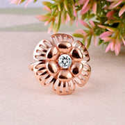 White Topaz Gemstone Solid 14k Rose Gold Ring
