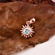 White Topaz Gemstone Solid 14k Rose Gold Pendant