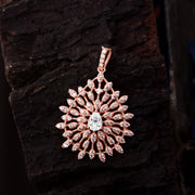 White Topaz Gemstone Solid 14k Rose Gold Pendant