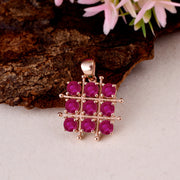 Ruby Gemstone Solid 14k Rose Gold Pendant