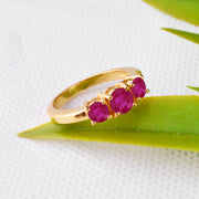 Ruby Gemstone Solid 14k Yellow Gold Ring