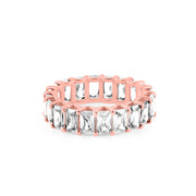 White Topaz Gemstone Solid 14k Rose Gold Ring