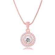 White Topaz Gemstone Solid 14k Rose Gold Pendant