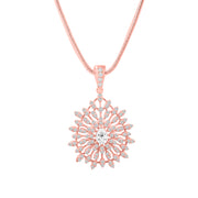 White Topaz Gemstone Solid 14k Rose Gold Pendant