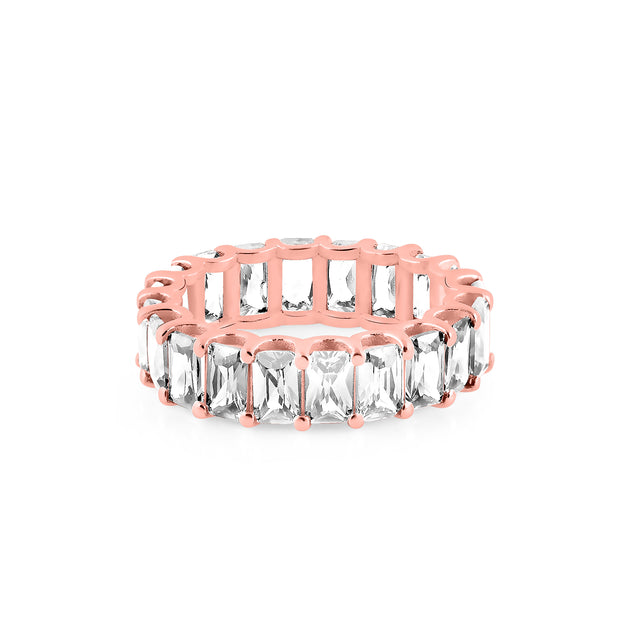 White Topaz Gemstone Solid 14k Rose Gold Ring