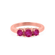 Ruby Gemstone Solid 14k Rose Gold Ring