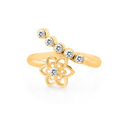 White Topaz Gemstone Solid 14k Yellow Gold Ring