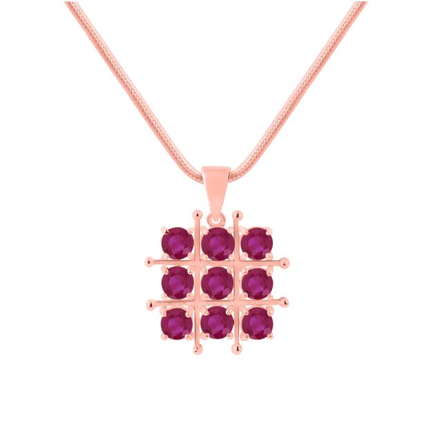 Ruby Gemstone Solid 14k Rose Gold Pendant