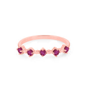 Ruby Gemstone Solid 14k Rose Gold Ring