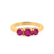 Ruby Gemstone Solid 14k Yellow Gold Ring