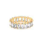 White Topaz Gemstone Solid 14k Yellow Gold Ring
