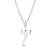 White Topaz Gemstone Solid 925 Sterling Silver Pendant