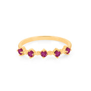 Ruby Gemstone Solid 14k Yellow Gold Ring