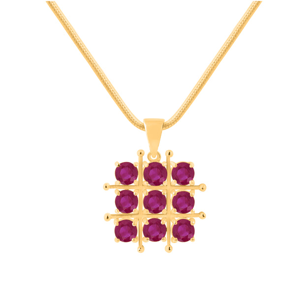 Ruby Gemstone Solid 14k Yellow Gold Pendant