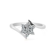 White Topaz Gemstone Solid 14k White Gold Ring