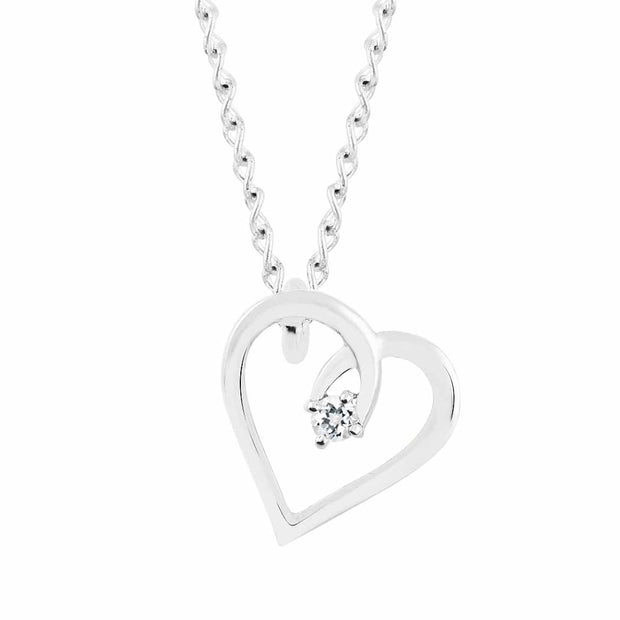 White Topaz Gemstone Solid 925 Sterling Silver Heart Pendant