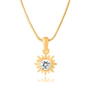 White Topaz Gemstone Solid 14k Yellow Gold Pendant