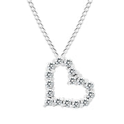 White Topaz Gemstone Solid 925 Sterling Silver Heart Pendant