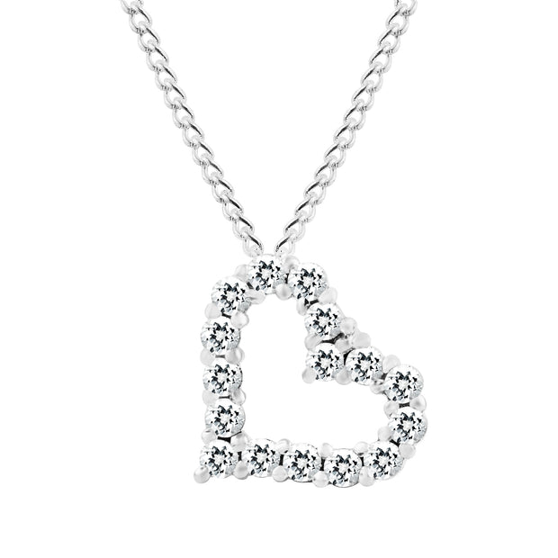 White Topaz Gemstone Solid 925 Sterling Silver Heart Pendant