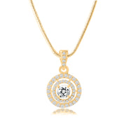 White Topaz Gemstone Solid 14k Yellow Gold Pendant