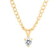 White Topaz Gemstone & Diamond Solid 14k Yellow Gold Pendant