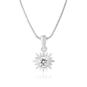 White Topaz Gemstone Solid 925 Sterling Silver Pendant