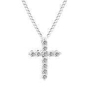 White Topaz Gemstone Solid 925 Sterling Silver Cross Pendant