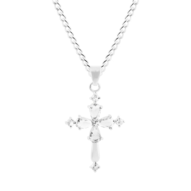 White Topaz Gemstone Solid 925 Sterling Silver Pendant
