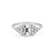 White Topaz Gemstone Solid 925 Sterling Silver Ring