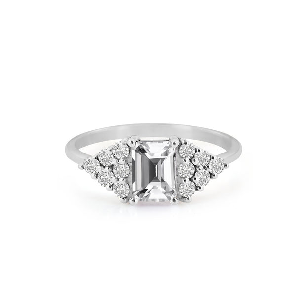 White Topaz Gemstone Solid 925 Sterling Silver Ring