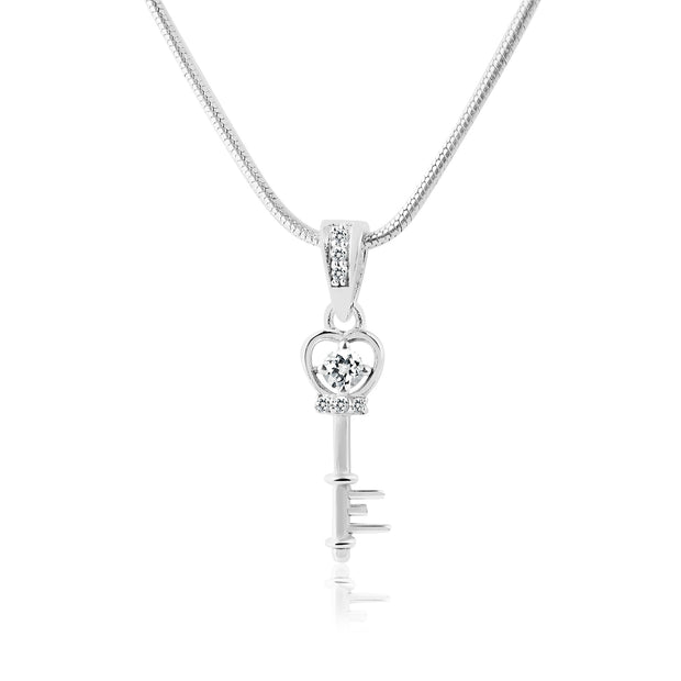 White Topaz Gemstone & Diamond Solid 925 Sterling Silver Pendant